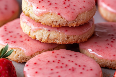 Strawberry Shortbread Cookies