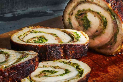 Pork Loin Stuffed with Pesto and Prosciutto