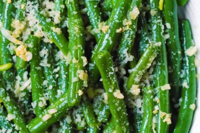 Garlic Green Beans with Olive Oil and Parmesan