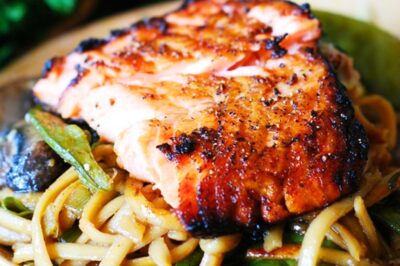 Asian salmon and noodles