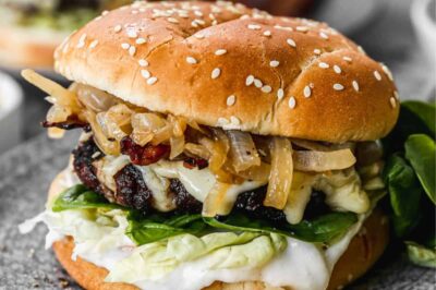 French Onion Air Fryer Burger