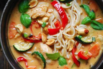 Thai Red Curry Noodle Soup with Chicken