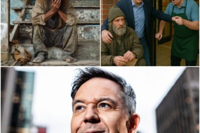 How did Greg Gutfeld’s unexpected action toward a homeless man outside a bakery redefine generosity? Discover the remarkable story behind this unanticipated encounter that showcased the Fox News host’s extraordinary empathy. What does this story reveal about Greg Gutfeld’s values, and how might it serve as a catalyst for greater societal awareness and compassion? Greg Gutfeld once again proves his influence in spreading love and humanity within the community